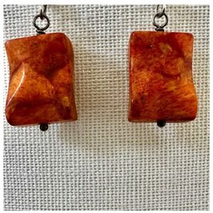 Sterling Silver Fossil Coral Dangle Earrings